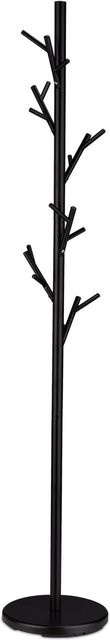 Relaxdays Garderobenständer aus Metall in Schwarz Matt, moderner Kleiderständer für Flur und Schlafzimmer, Höhe: 176 cm, Tiefe: 30 cm - Bild 1