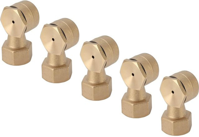 5er Set mfySpace Messing Deck Jet Düsen mit G1 2in Innengewinde in Beige und Gold für Wasserspiele und Springbrunnen - Bild 1