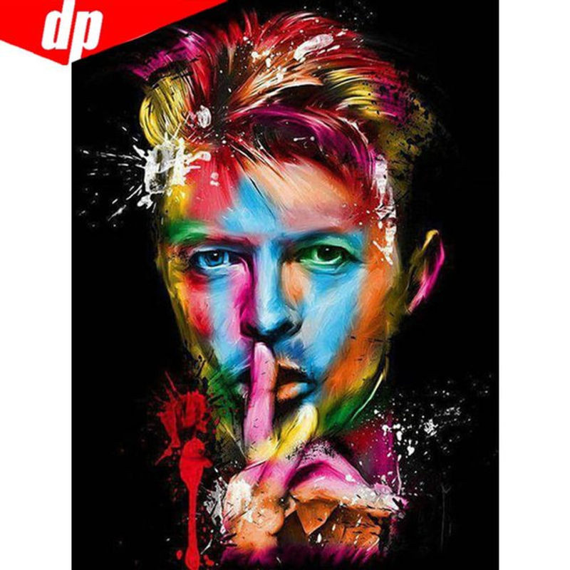 FIYO Diamant-Stickerei Kit David Bowie 5D Diamant-Gemälde, mehrfarbig, B: 40 cm, H: 50 cm - Bild 1
