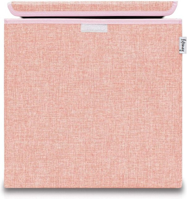 Lifeney Aufbewahrungsbox aus Stoff mit Deckel und Griffen, Farbe: Pink, B/T/H: 33 x 33 x 33 cm - Bild 1