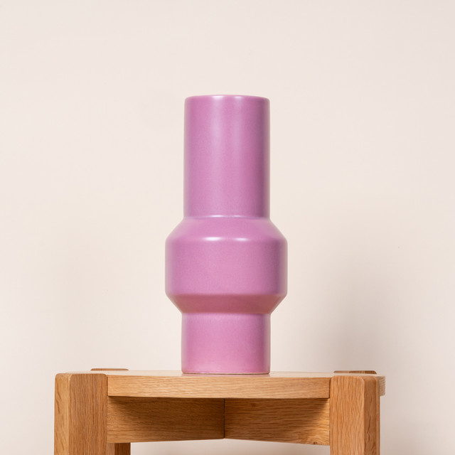BLUME2000 Steingut Vase in Bauchform in Pink im Scandi-Style, Höhe: 31,0 cm - Bild 1
