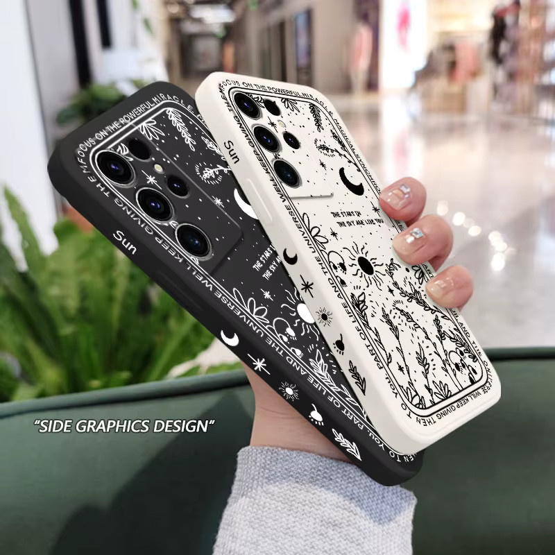 Mond Schneeflocke Handyhülle für Samsung Galaxy S25 FE S24 S23 S22 S21 S20 S10 S10E Ultra Plus FE Note 20 Ultra 10 Plus Cover in Grün - Bild 3