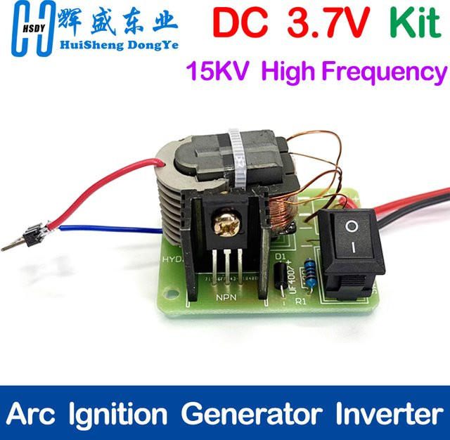 HUISHENGYUFA 15kV Hochfrequenz Gleichstrom Hochspannung Lichtbogen Zündgenerator DIY Kit mit E-Core Transformator in Multicolor - Bild 1