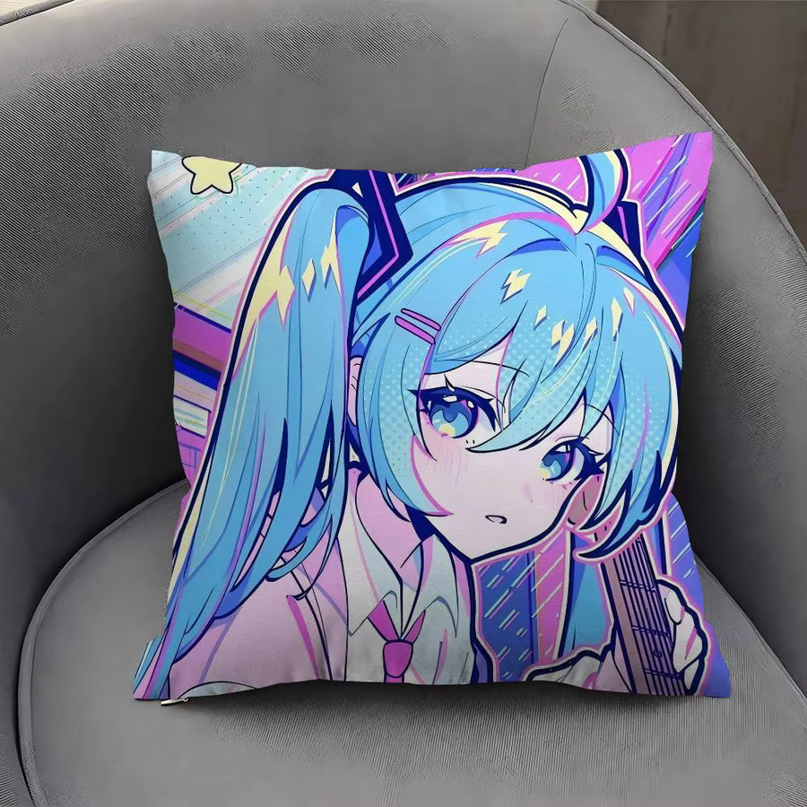 Hatsune Miku Kissenbezug mit Grafikdesign in Multicolour für Sofa und Auto - Bild 3