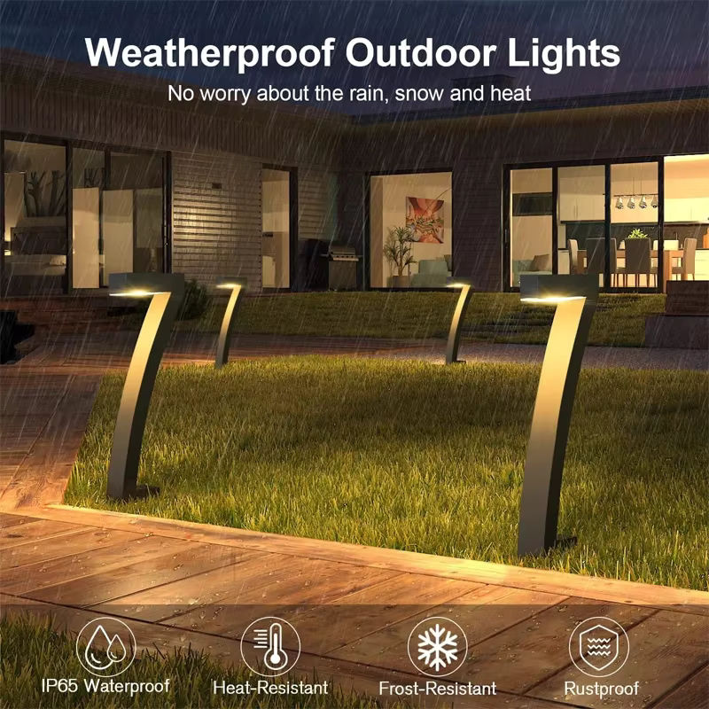 VENUSWING Solar-LED-Gartenbeleuchtung IP65 wasserdicht in Schwarz mit warmweißem Licht für Terrasse und Gehweg - Bild 5