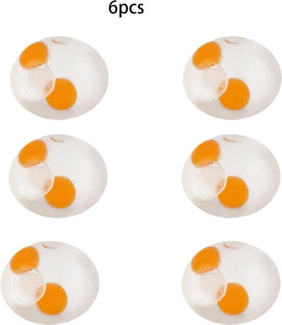 6er Set Spaß-Ei-Quetscher aus Kunststoff in Transparent, Originelles Stressabbau-Spielzeug für Osterkörbe - Bild 1