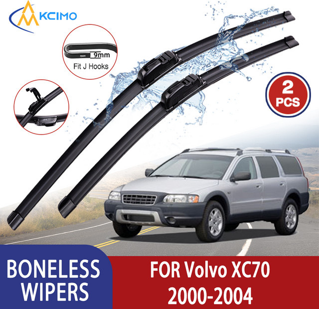 Kcimo Premium U-Typ Scheibenwischer Set aus weichem Gummi für Volvo XC70 2000–2004, Schwarz, 24 Zoll und 21 Zoll - Bild 1