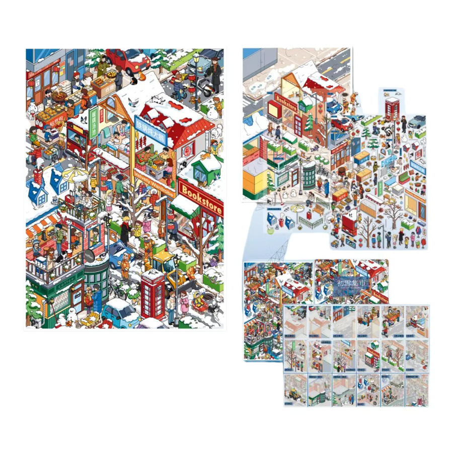 JIAMEI Kawaii Stadtstraßen-Landschaft Miniatur-Szenen Aufkleber für DIY Scrapbook in Multicolour - Bild 2