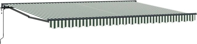 vidaXL Markise mit Semi-Cassette in Grün und Weiß aus Aluminium und Polyester, B: 450 cm, T: 300 cm - Bild 1