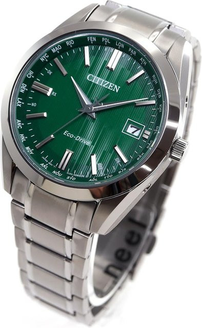 Citizen Armbanduhr, Solar, Titan, Silber, Grün, Herren - Bild 1