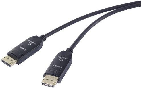 Renkforce DisplayPort Glasfaser Anschlusskabel Schwarz RF-6117770 8K UHD Länge: 20,00 m - Bild 1