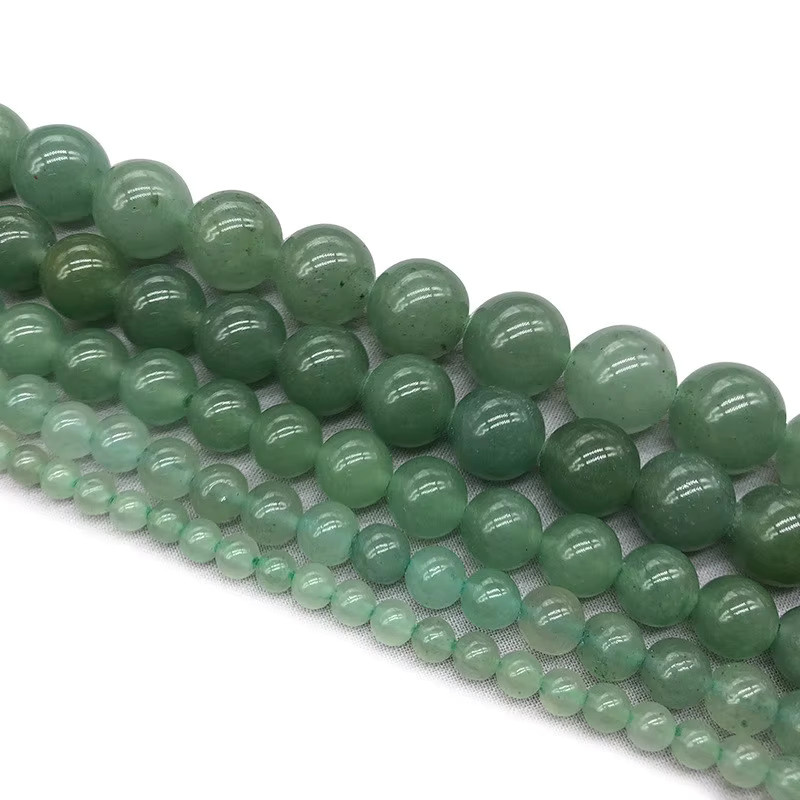Perlen Naturstein, grüner Aventurin, rund, 38,1 cm, 4-12 mm - Bild 3
