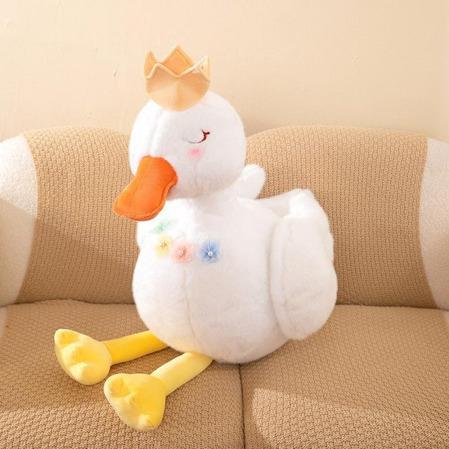 Perlen-Schwan-Plüschtier, weiße Gans, weiß, 40cm - Bild 1