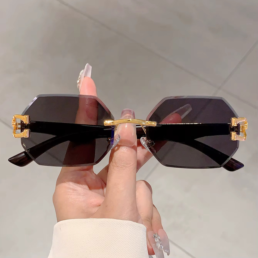 KAMMPT Sonnenbrille, randlos, hexagonal, Metall, Damen, brown - Bild 1