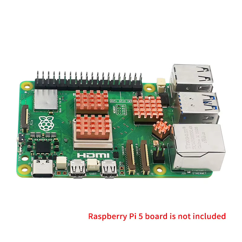 SHCHV Passiver Kühlkörper für Raspberry Pi 5 aus Kupfer und Aluminium mit selbstklebendem Kühlkissen, 4 Stück, Silber - Bild 2