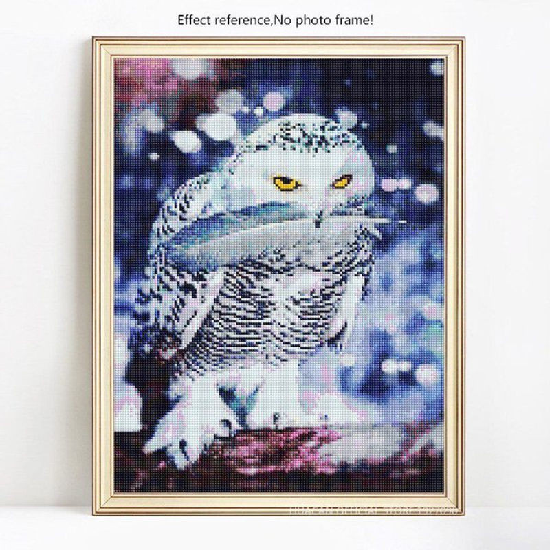 FIYO Diamond Painting Set Eule mit runden Steinen, Mehrfarbig, B/H: 30 x 20 cm - Bild 1