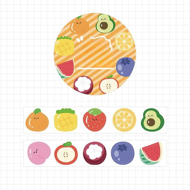 100 Stück Love Home Garden Washi Tapes mit süßen Cartoon Motiven aus Blumen, Obst und Tieren in Multicolour für dein DIY Scrapbook und Tagebuch - Bild 1