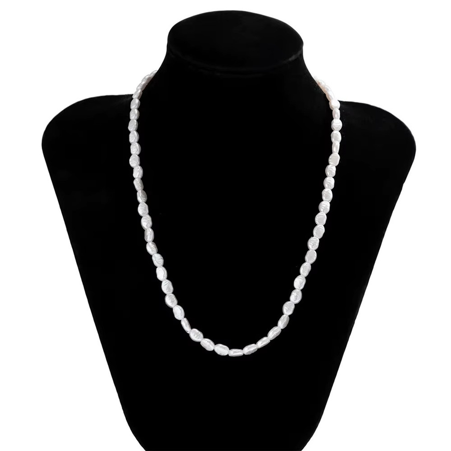 MAA-OE Perlenkette, Barock, Weiß, Unisex - Bild 5