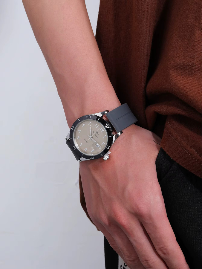 RICECGO Armbanduhr, Quarz, Edelstahl, Silber, Grün, Silikon, Unisex - Bild 2