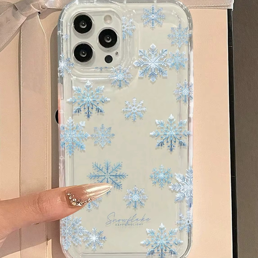 Transparente TPU-Handyhülle mit blauem Schneeflockenmuster für Apple iPhone Modelle - Bild 2