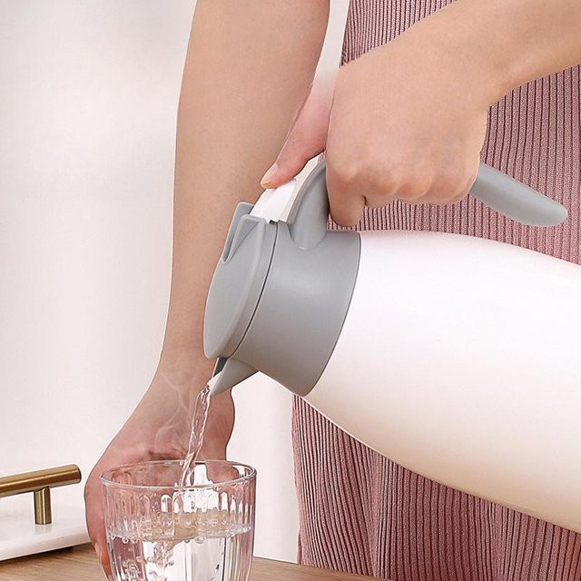 Binchi Outdoor Equipment Thermoskanne aus Glas mit verkupferter Innenauskleidung, 1300 ml, Rosa - Bild 1