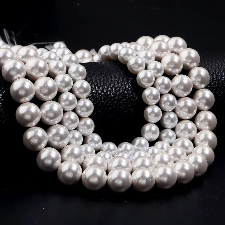 louleur Muschelperlen, rund, weiß, Unisex - Bild 6