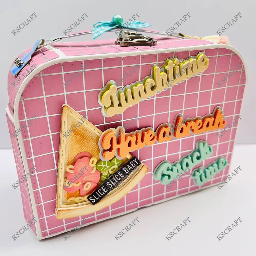 KSCRAFT 3D Koffer Box Stanzformen und Schablonen in Pink für DIY Scrapbooking und dekorative Prägung von Papierkarten - Bild 1