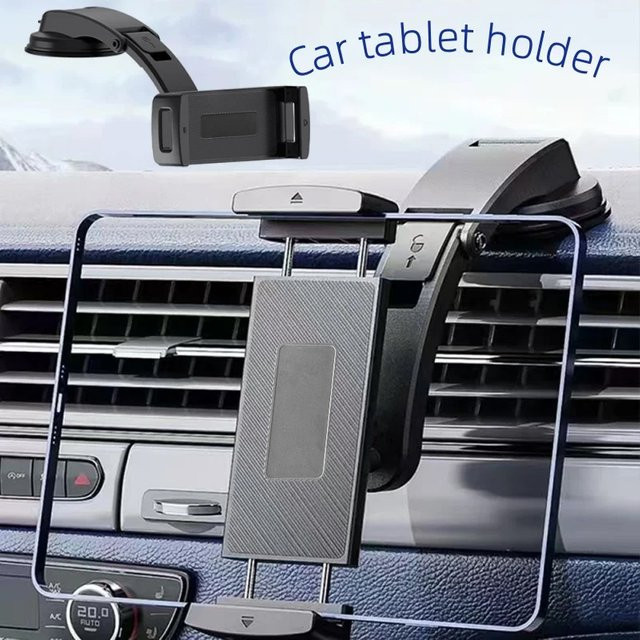 Universelle Auto-Tablet-Halterung und Smartphone-Ständer für Samsung Galaxy Z Fold, iPhone und iPad, Dashboard-Halterung in Schwarz - Bild 1