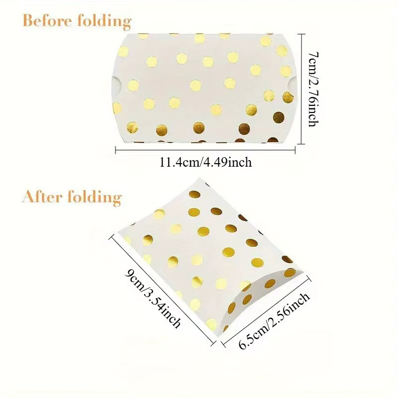 50 Stück Schmuckboxen in Kissenform aus Kraftpapier in Gold für Geschenke und DIY-Verpackungen - Bild 2