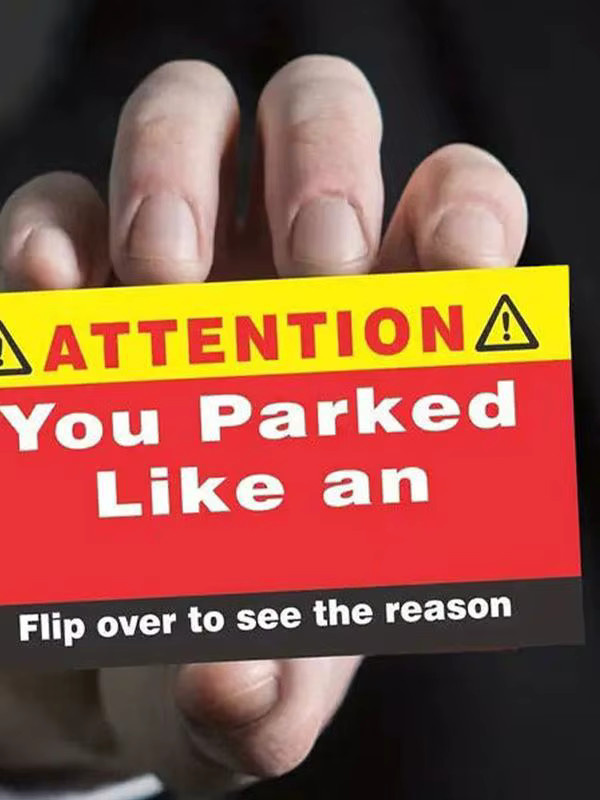100 Stück lustige Visitenkarten You Park Like an Idiot als Parkplatz-Hinweis für Erwachsene aus Papier - Bild 4