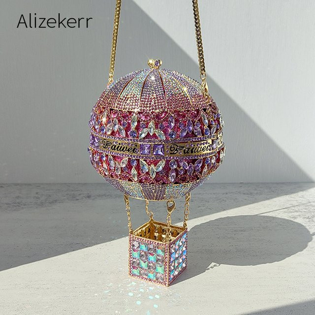 Alizekerr Clutch, Heißluftballonform, Kristall, Strass, Damen - Bild 1