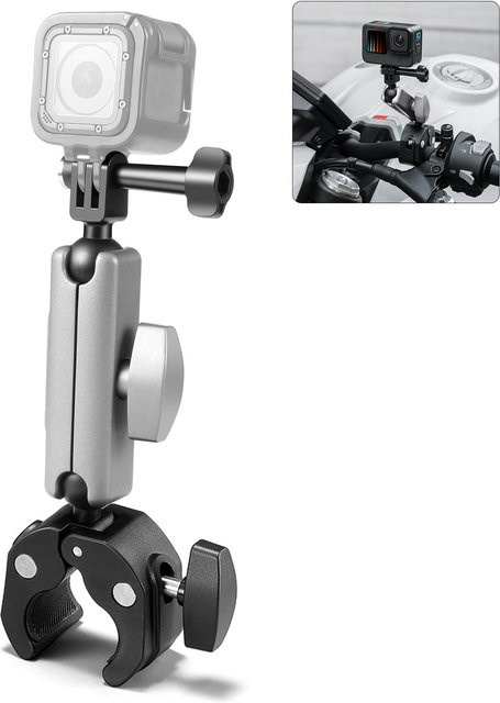 PULUZ PU867B Kamerahalterung als Klemmhalterung und Fahrradlenker-Adapter aus Aluminiumlegierung in Silber für GoPro Hero Sessions und DJI Osmo - Bild 1