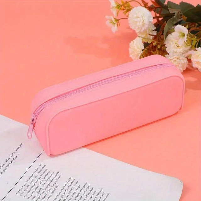SZwatch Kawaii Silikon Federmäppchen in Rosa, Blau oder Lila, B/T/H: 18,0 x 7,0 x 1,0 cm - Bild 1