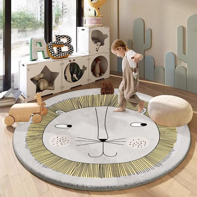 Runde Spielmatte für Kinder von Lodestar mit Cartoon-Motiv, rutschfest und fleckenabweisend, Durchmesser: 40 cm - Bild 1