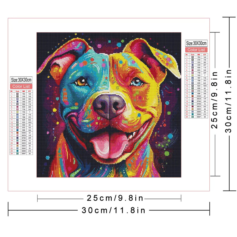 AZQSD Diamantmalerei Hund Tier Mosaik Set mit runden Steinen in Multicolour für DIY Handarbeiten - Bild 2