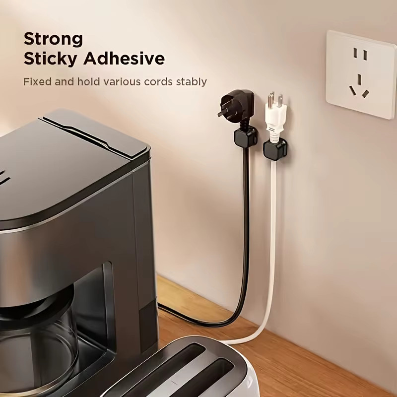 6 Stück magnetische Kabelklemmen als verstellbare Ladekabel-Aufbewahrungsclips in Schwarz und Weiß für Büro, Schreibtisch, Auto und Zuhause - Bild 4