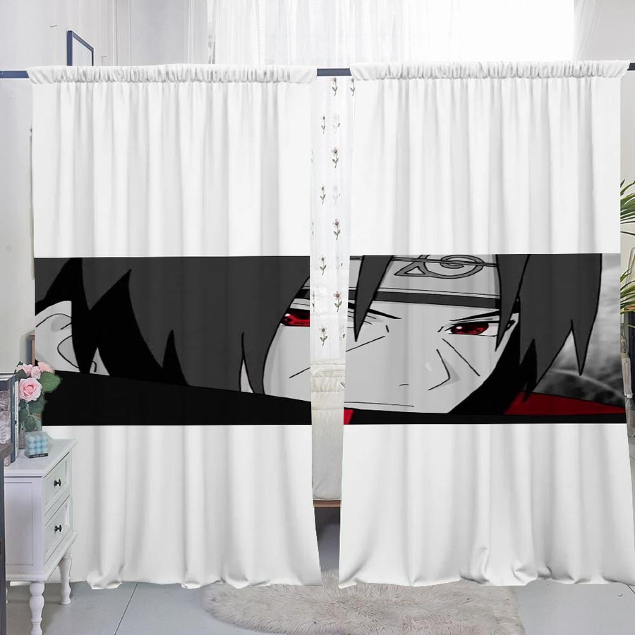Naruto Verdunklungsvorhänge Set aus 2 Stück, bunte Dekoration für Wohnzimmer, Küche und Schlafzimmer, Breite: 50 cm, Höhe: 70 cm - Bild 1