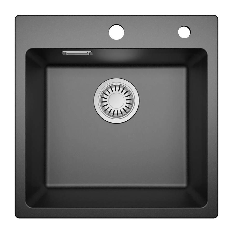 CECIPA max Küchenspüle aus Quarzkomposit in Schwarz, Einbauspüle mit Siphon und Abflussgarnitur, B/T/H: 45 x 45 x 45 cm - Bild 2
