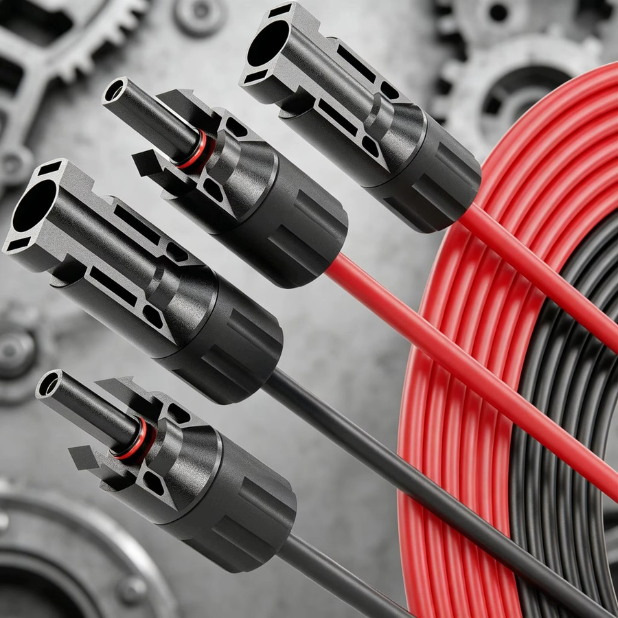 JINGYANGPV Solar-Verlängerungskabel 6mm² 10m Set in Rot und Schwarz mit Paarsteckern für Photovoltaik-Anlagen - Bild 5