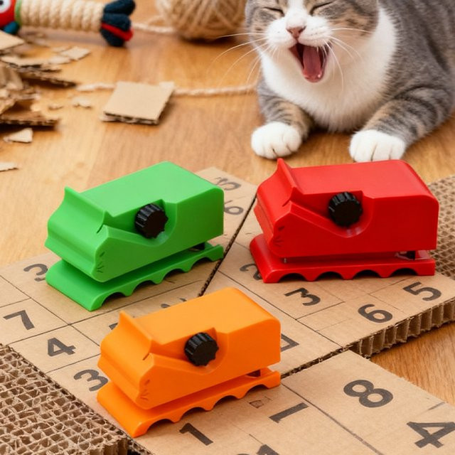 Karton-Schneidemaschine für Katzenkratzbäume in Weiß aus Kunststoff für DIY-Projekte - Bild 1