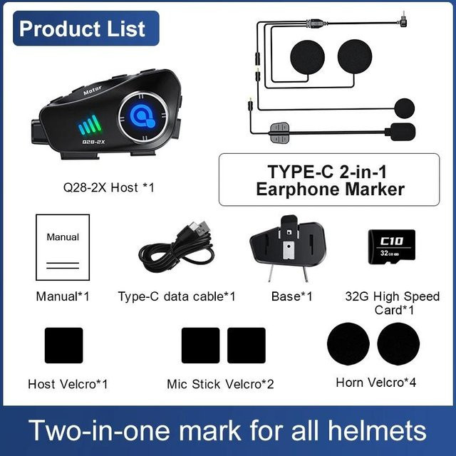 YJMP Q28 Motorradhelm Bluetooth Headset mit 1080P HD Drahtloser Kamera und Superweitwinkelobjektiv, Wasserdichter WiFi Videorekorder in Grau - Bild 1