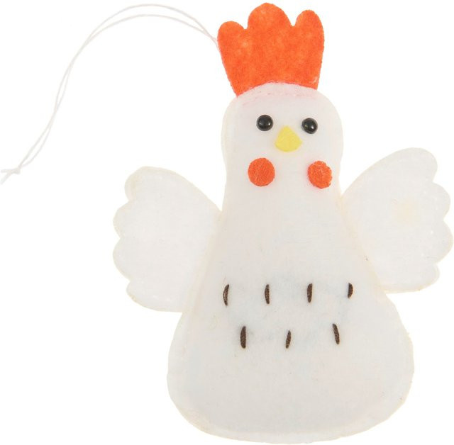 Rico Design Aufhänger Huhn aus Polyesterfilz in Weiß für Ostern und Frühling - Bild 1