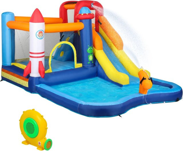 AIYAPLAY Hüpfburg mit Gebläse Rutsche Wasserpark für Kinder 3-8 Jahre - Bild 1