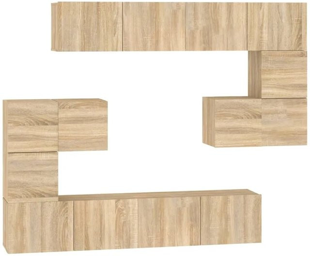 vidaXL TV-Wandschrank Sonoma-Eiche in Braun aus Holzwerkstoff für dein Wohnzimmer - Bild 1