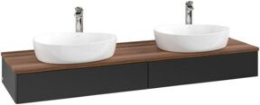V&B Waschtischunterschrank Antao mit Beleuchtung ohne Frontstruktur, Farbe: Schwarz, B/T: 160 x 50 cm - Bild 1