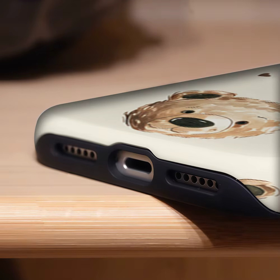 Potdemiel Handyhülle mit Bären-Herz-Design für iPhone 17 16 15 14 13 Pro Max Plus, braun/mehrfarbig, robuste doppelschichtige magnetische Schutzhülle - Bild 5
