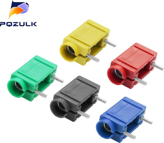 10 Stück isolierte 4mm Bananenstecker für PCB-Montage in Grün - Bild 1