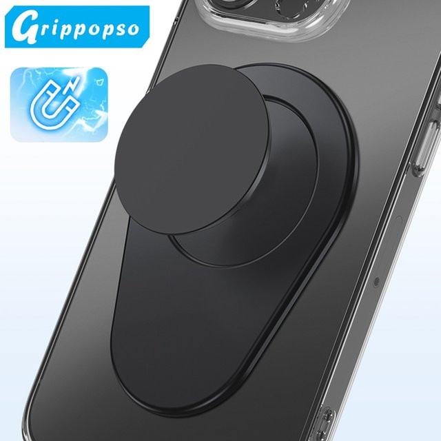 Grippopso Magnetischer MagSafe Griptok Telefonhalter in Oval-Form für iPhone, Huawei und Samsung, erhältlich in Schwarz oder Weiß - Bild 1