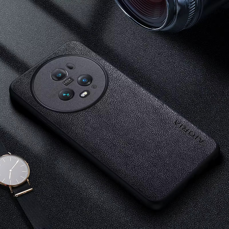 Premium Leder Handyhülle im Retro Business-Stil für Honor Magic5 Pro Lite und Honor Magic5 Lite in Rot - Bild 2