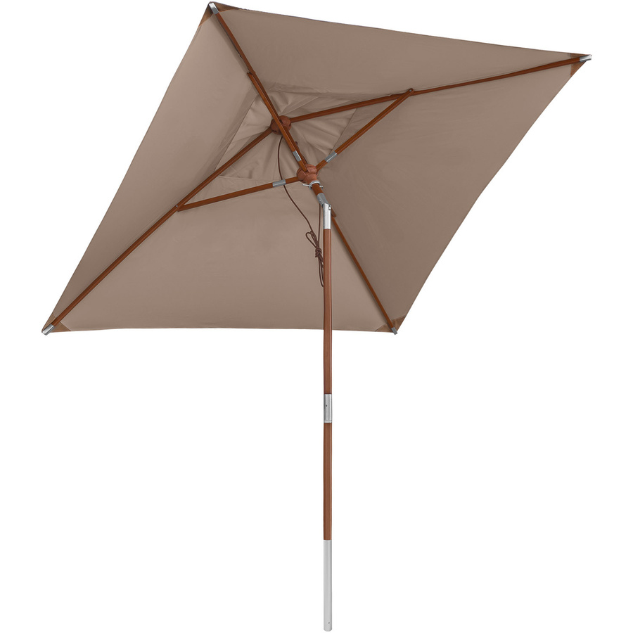 anndora Sonnenschirm quadratisch Dark Natural mit Winddach und UV-Schutz, B/B/H: 200 x 200 cm - Bild 1